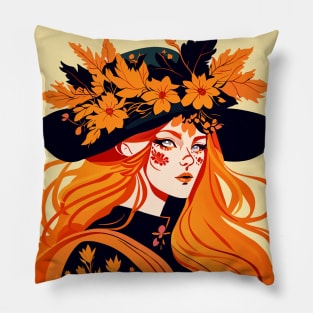 Autumn magic witch Pillow