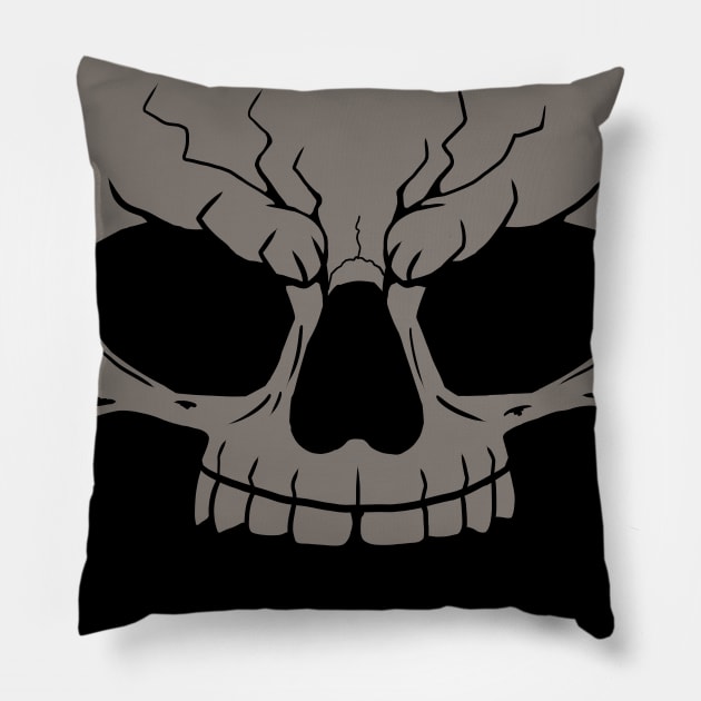 Comic Style Skull Illustration Pillow by jagabeic