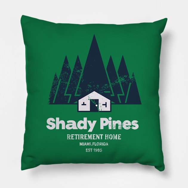 Shady Pines Retirement Home Miami, Florid Pillow by Nostalgia Avenue