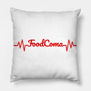 Food Coma Heart Rate Red Pillow