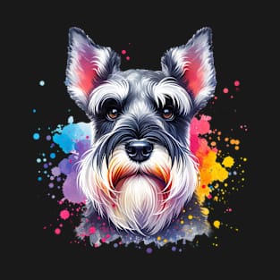 Bright Watercolor Miniature Schnauzer T-Shirt