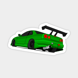 SKYLINE GTR R34 GREEN Magnet