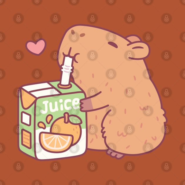 Cute Capybara Loves Orange Juice by rustydoodle