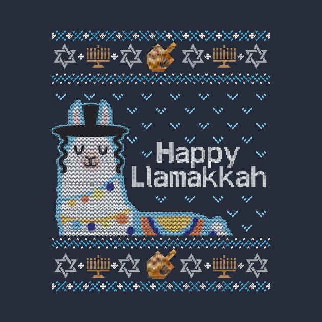 Funny Ugly Hanukkah Sweater, Llama Llamakkah by HolidayoftheWeek