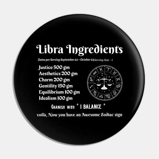 Libra Ingredients Pin by Ink by Evanliy