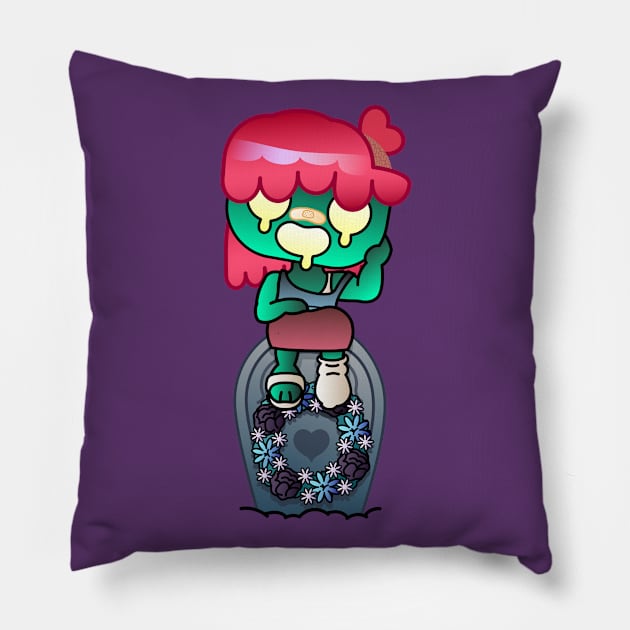 Tombstone Casual - For Zombie Girls Pillow by JPenfieldDesigns