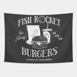 Fish Rocket Burgers Tapestry