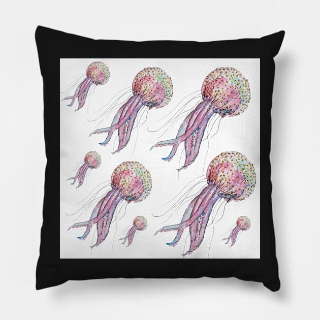 Jellyfish - Ocean print Pillow by B-ARTIZAN