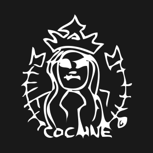 Cocaine Mermaid Doodle White T-Shirt