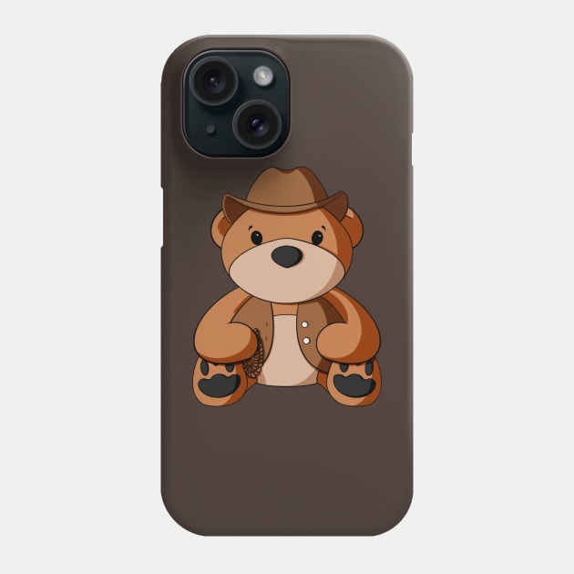 Cowboy Vest Teddy Bear Phone Case by Alisha Ober Designs