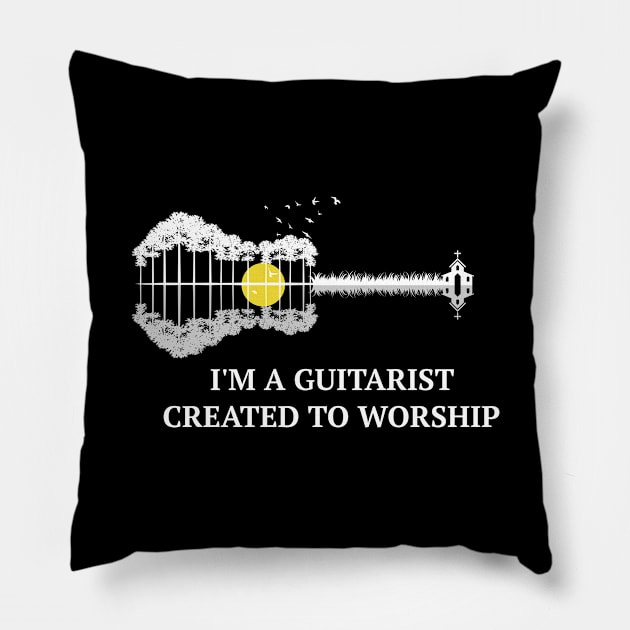 Christian Jesus Guitar Worship Bibel Guitarist Pillow by ChrisselDesigns