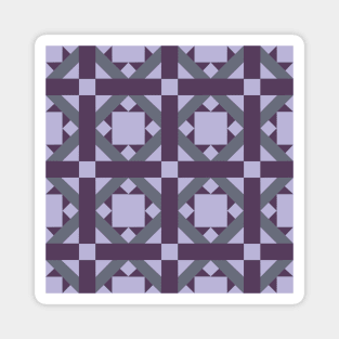 Violet Mexican Star Patchwork Pattern Magnet