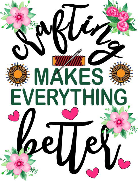 Crafting Makes Everything Better Sewing Floral Kids T-Shirt by alcoshirts