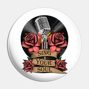 Microphone, Rose, Music, Singing, Vinyl, Soul Pin