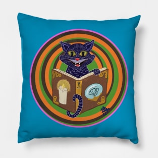 Halloween Cat with Spell Book Pillow