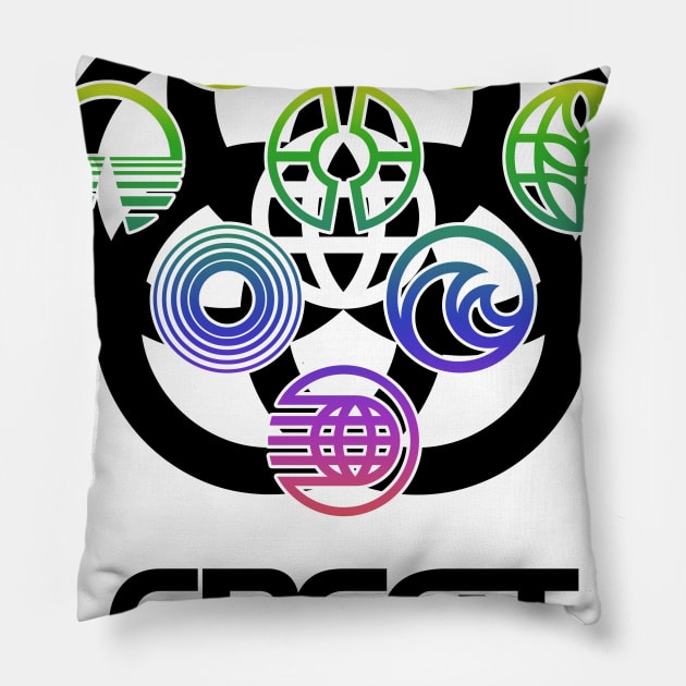 EPCOT Center Pavilion Logos Pillow by FuturePort2032