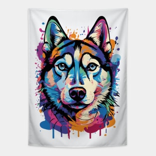 Cute Husky - Husky Colourful- Husky Lovers Tapestry