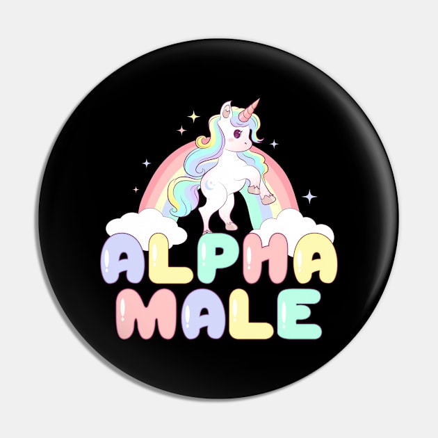 Alpha Male Funny Unicorn y2k Aesthetic 90s Vintage Graphic Pin by codeclothes