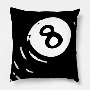 8 Ball Doodle Black Pillow