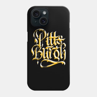 Pittsburgh Black and Yellow Calligraphy Script Phone Case