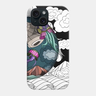 Circled trippy jellyfish Phone Case