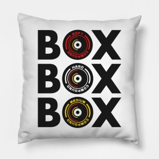 Box Box Box Infographic F1 Tyre Compound Design Pillow