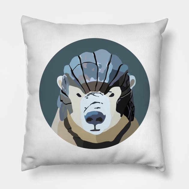 Armored Bear Pillow by RockyCreekArt