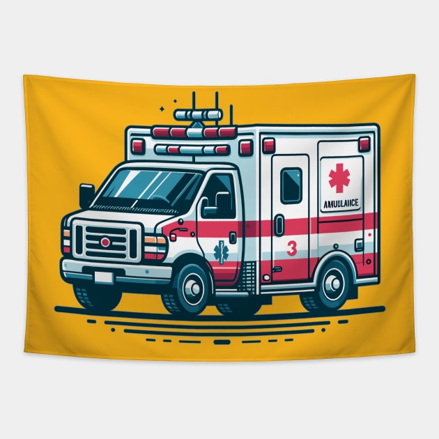 Ambulance Tapestry by Vehicles-Art