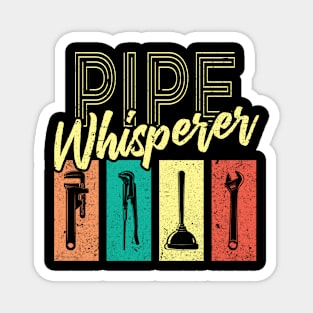 Pipe Whisperer Plumber Tools Retro Vintage Distressed Style Magnet