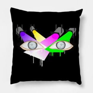 Pigeons Playing Ping Pong Melting Lights Pillow