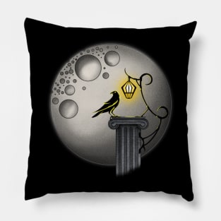 Crow and Moon - Yellow Pillow