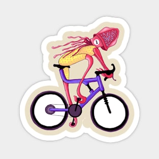 Mountain Biking Squid Magnet