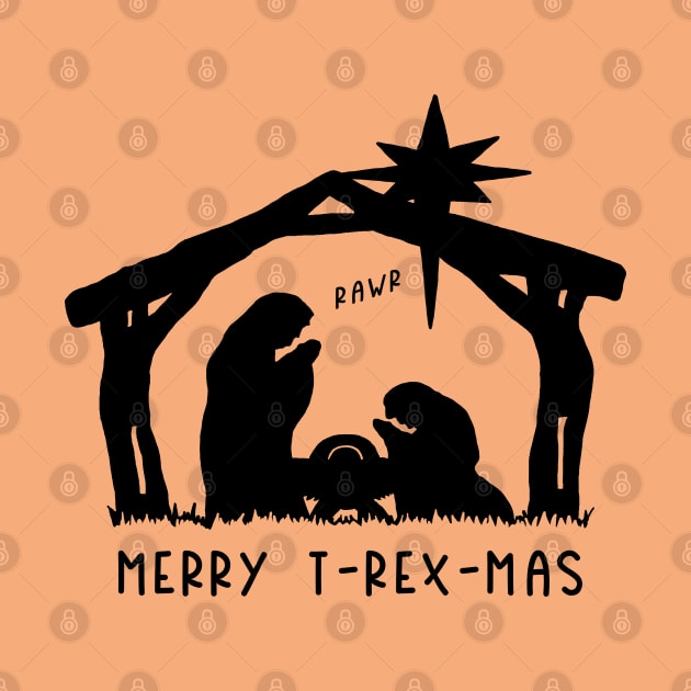 Christmas Cheer: Merry T-Rex-Mas (black text) by Ofeefee