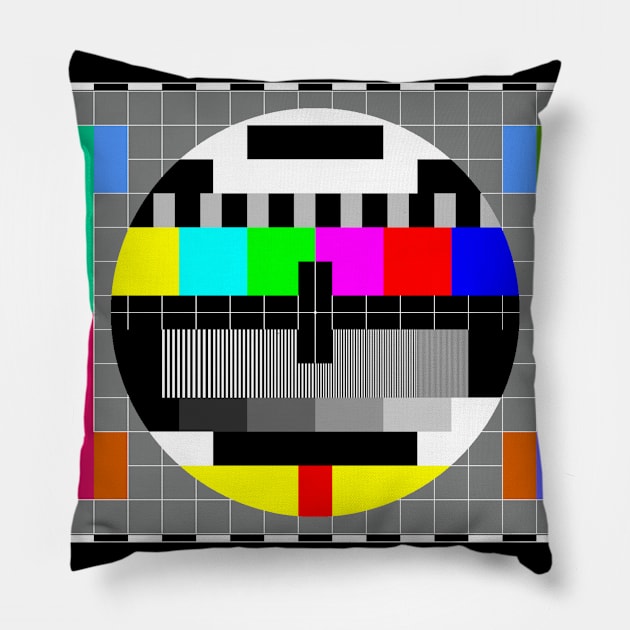 Monoscope tv test pattern card Pillow by PG Illustration