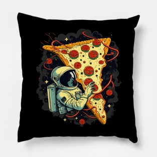 Astronaut with Pizza in Space Pillow