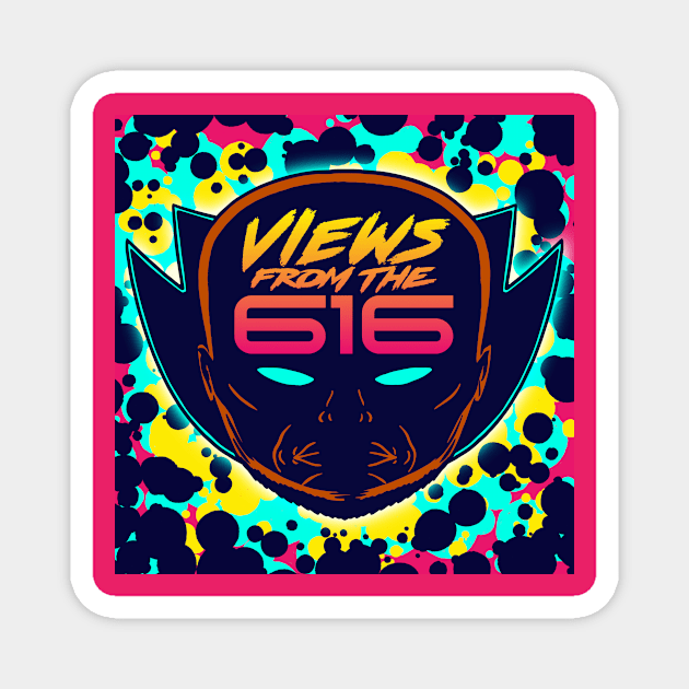 FRONT & BACK Miami Nights Views From The 616 Logo Magnet by ForAllNerds