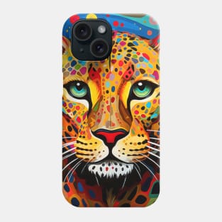 Cheetah Animal Portrait Colorful Painting Phone Case