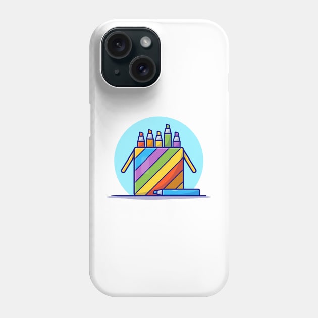 Colored Pencil Cartoon Vector Icon Illustration Phone Case by Catalyst Labs