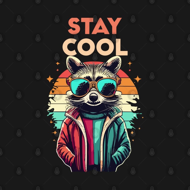 Stay Cool Funny Hip Raccoon With Sunglasses Retro Design by TF Brands