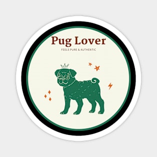 Pug Lover, Green Magnet