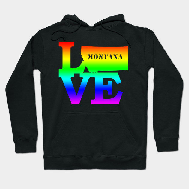 Montana Pride USA State Love Map Hoodie