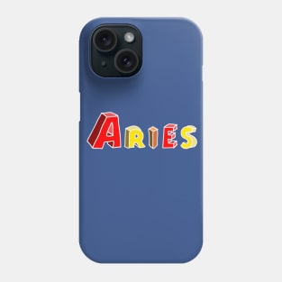 Aries Colorful Block Text Phone Case