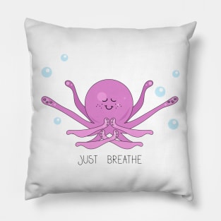 Octopus doing yoga underwater Pillow