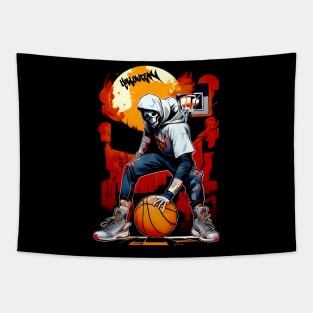 Halloween basketball player ball Tapestry