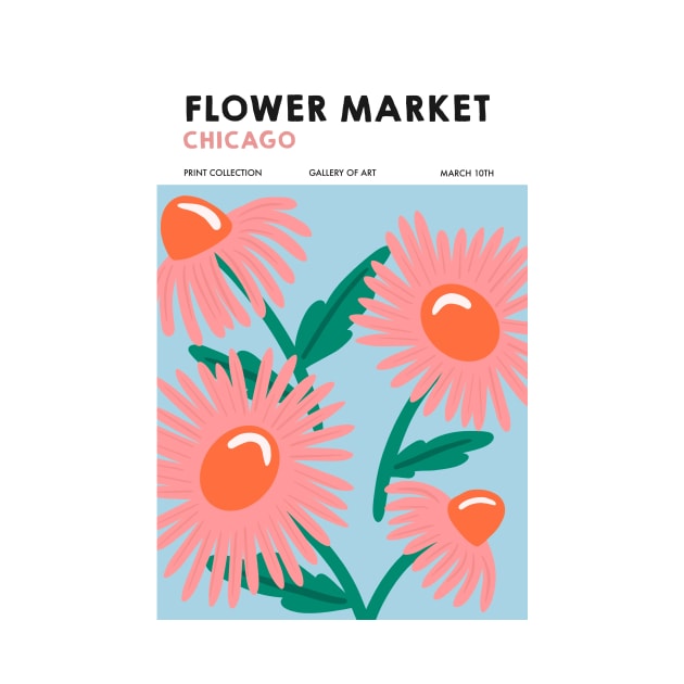 Chicago Flower Market Print by mckhowdesign