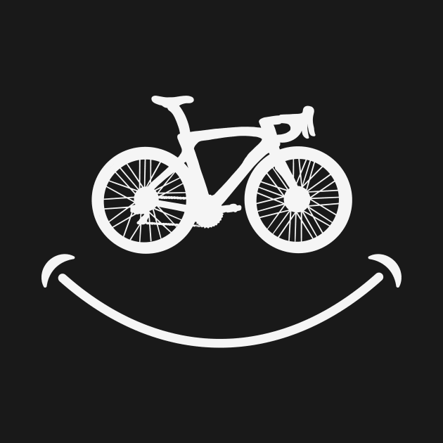 Cycling Makes Me Happy Cycling Shirt, Cycling Makes Me Smile Shirt, Cycling Happiness, Fun Cycling Shirt, Smiley Cycling Face by CyclingTees