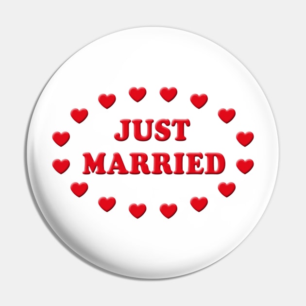 Just Married Hearts (Marriage / Wedding) Pin by MrFaulbaum