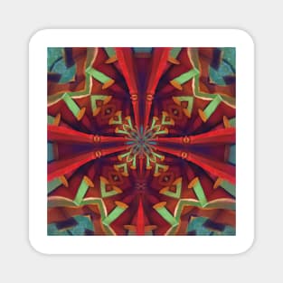 Red and Green Kaleidoskope Magnet