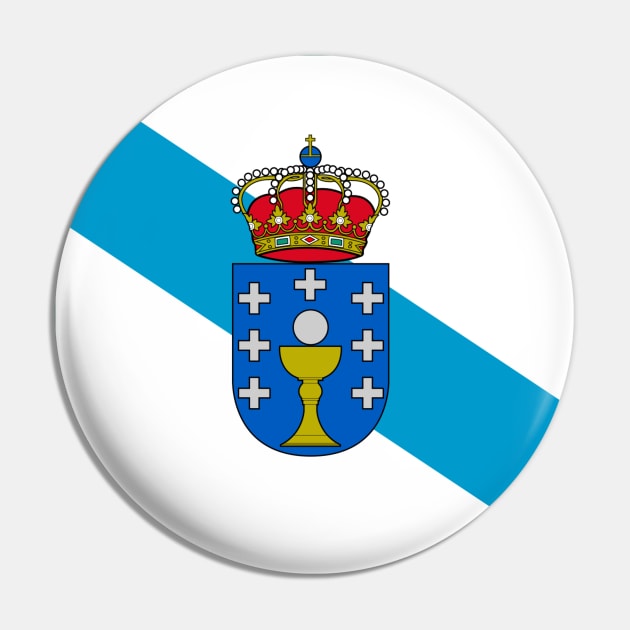 Flag of Galicia, Spain Pin by brigadeiro