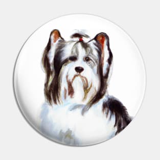 Biewer Terrier Watercolor - Dog Lovers Pin